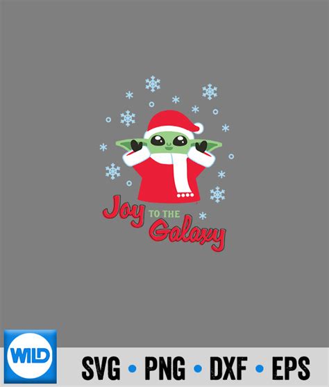 Pajama Christmas SVG, Star Wars The Mandalorian Grogu Joy To The Galaxy Holiday SVG - WildSvg