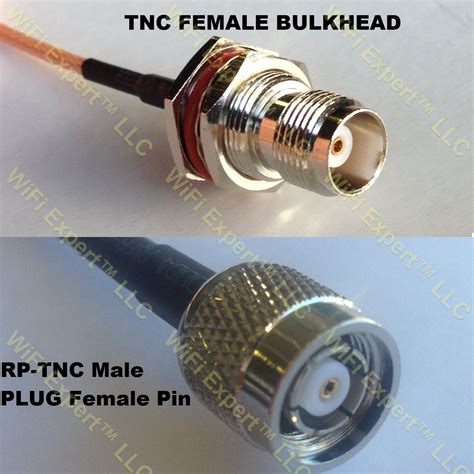 RG142 TNC FEMALE BULKHEAD To RP TNC MALE Coaxial RF Pigtail Cable RF