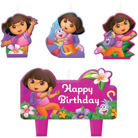 Dora The Explorer Flower Adventure Mini Molded Cake Candles Pc