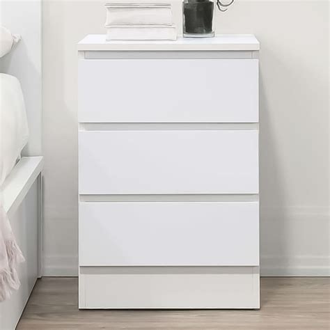 Oslo Drawer White Bedside Table Wilko