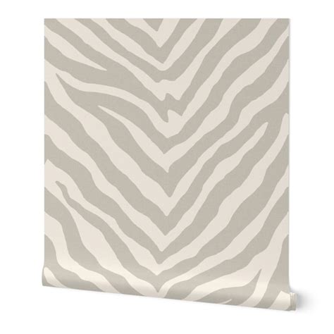 Zebra In Cashmere Gray Wallpaper Spoonflower