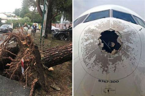 Avião é Atingido Por Granizo E Faz Pouso Emergencial Em Roma