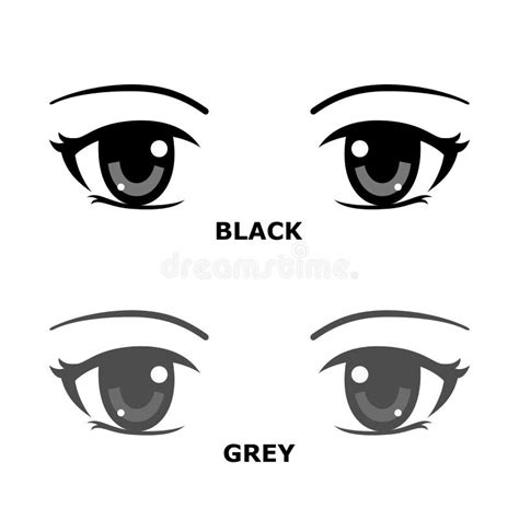 Anime Style Eyes With Sparkling Light Reflections Stock Vector