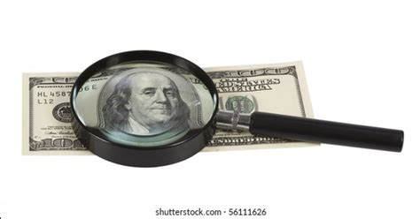 Magnifier Magnifies Part Of Us Dollar Stock Photos Images