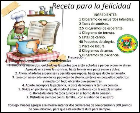 Receta Para La Felicidad Felicidad Pensamientos Maestros