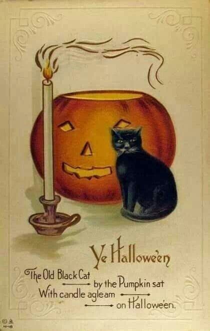 Vintage Halloween Cards Cat