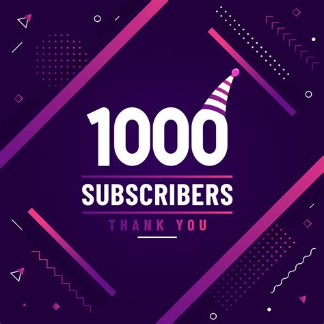 Thank You 1000 Subscribers 1k Subscribers Celebration Modern Colorful