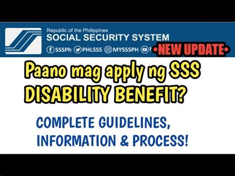 Paano Mag Apply Ng SSS DISABILITY BENEFIT ONLINE COMPLETE INFORMATION