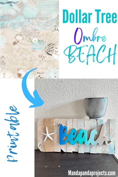 Dollar Tree Ombre Beach Decor Manda Panda Projects