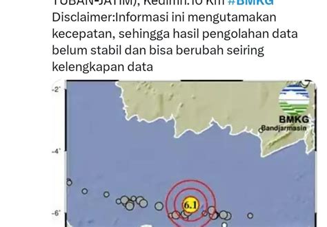 Gempa Magnitudo Dari Tuban Terasa Hingga Surabaya