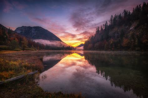 Wallpaper Sunlight Forest Mountain View Pond Water Mountains