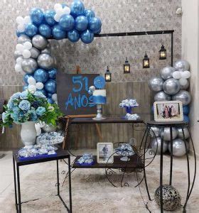 Decoração De Aniversário Simples Para Homem Azul E Branco - decoração de aniversário simples para homem azul e branco - Como Fazer ...
