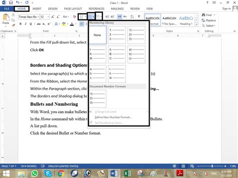 Bullets and Numbering - computer free courses