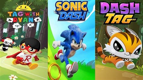 Tag With Ryan Vs Sonic Dash Vs Dash Tag Run Gameplay All Characters