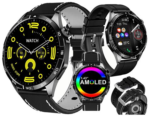 Smartwatch Zegarek Męski Damski AMOLED Rozmowy SMS SPORT POMIARY Menu