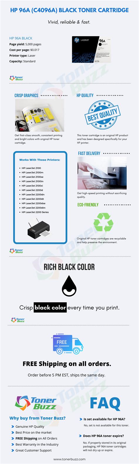 C4096A | HP 96A | Original HP Toner Cartridge – Black - Toner Buzz