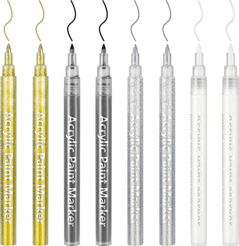 Hengxinc 12 PCS Metallic Marker Pens 0 7mm Metallic Pens Permanent