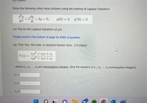 Solved Solve The Following Initial Value Problem Using The Chegg