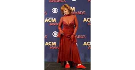 Reba At The 2018 Acm Awards Reba Mcentire Red Dress At 2018 Acm Awards Popsugar Fashion Photo 3