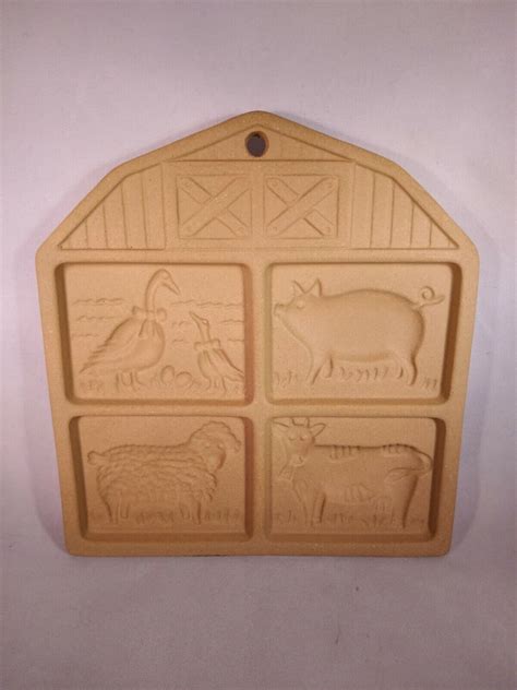 Pampered Chef Farmyard Friends Stoneware Cookie Mold Ebay