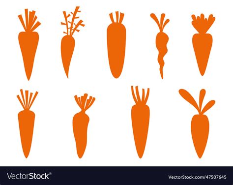 Black Silhouette Of Carrots Royalty Free Vector Image