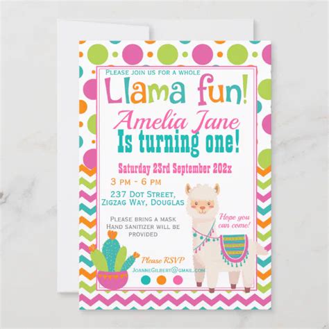 Whole Llama Fun Birthday Party Invitation Zazzle