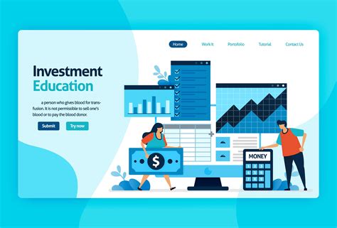 Landing page for investment education 1879656 Vector Art at Vecteezy