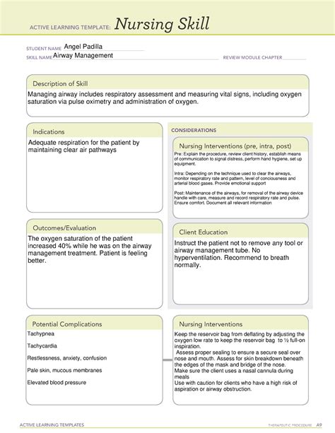 Airway Management Ati Template