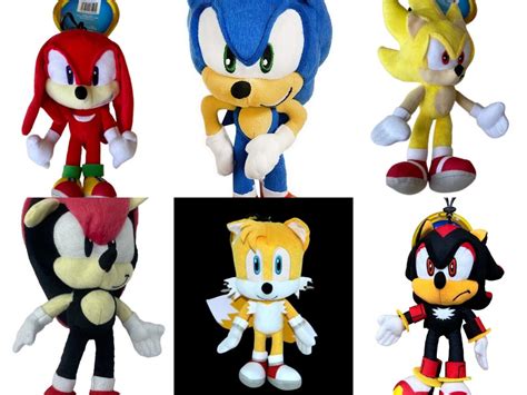 Sonic The Hedgehog Tails Shadow Knuckles Plush Figure Keychain Clip