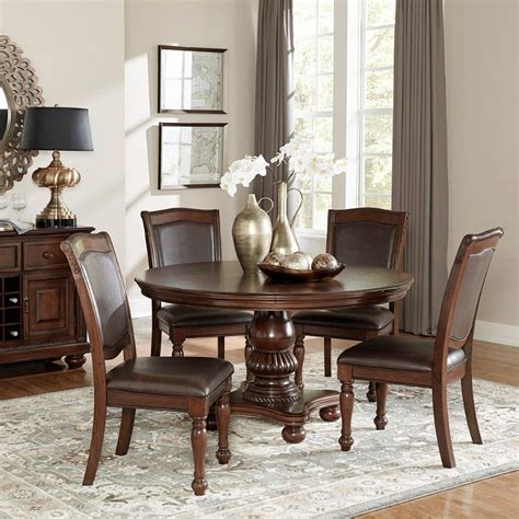 Lordsburg Brown Cherry Round Dining Table 1stopbedrooms