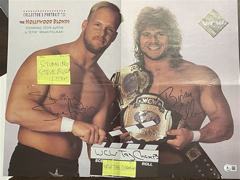 BRIAN PILLMAN STONE COLD STEVE AUSTIN SIGNED AUTOGRAPHED VINTAGE POSTER