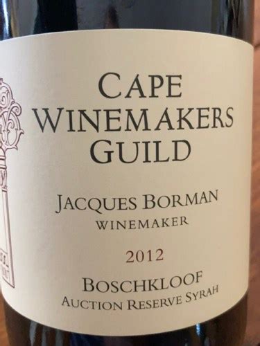 Boschkloof Cape Winemakers Guild Auction Reserve Syrah Vivino Australia