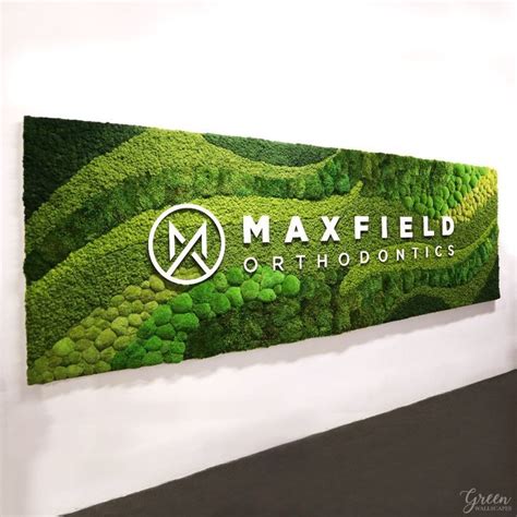 Moss Logo Wall Modern Design | Green wall design, Green interior design ...