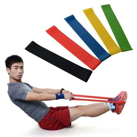 Kit 5 Faixas Elasticas Mini Band Academia Em Casa Yoga Pilates Extensor