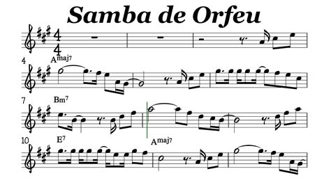 Samba De Orfeu Alto Sax Sheet Music Backing Track Play Along Partitura