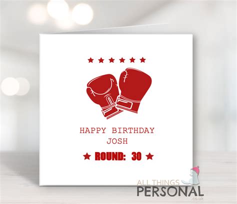 Personalised Boxing Birthday Card Kickboxing Son Grandson Nephew