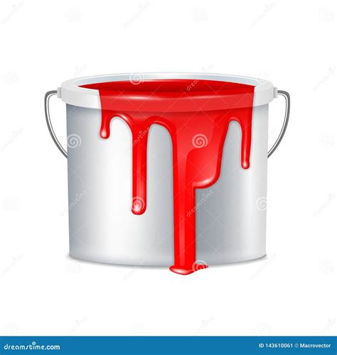 Realistic Paint Bucket Composition Stock Vector Illustration Of