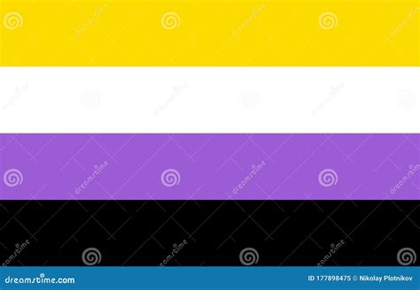 Non Binary Pride Community Flag Lgbt Symbol Sexual Minorities Identity Vector Illustration