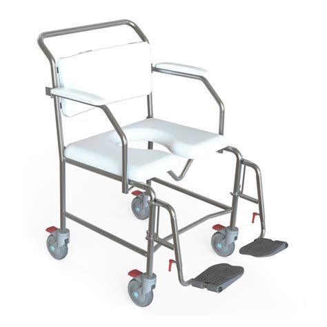 Transit Mobile Shower Commode With Swingaway Footrests 600mm Hire