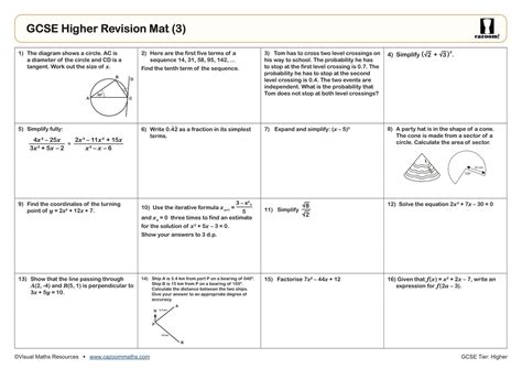 gcse maths worksheets printable