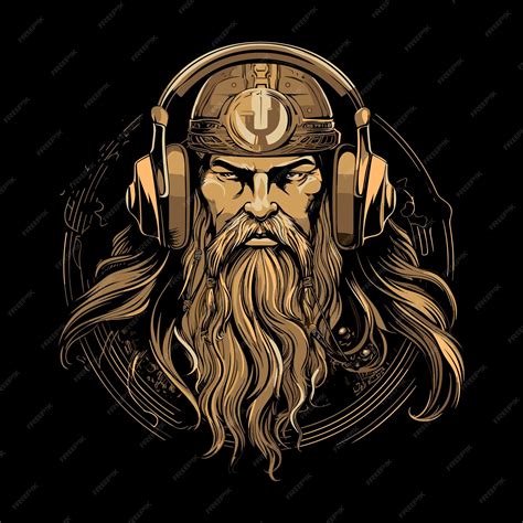odin  headphone logo design vector tshirt premium ai generated vector