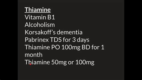 Thiamine Youtube