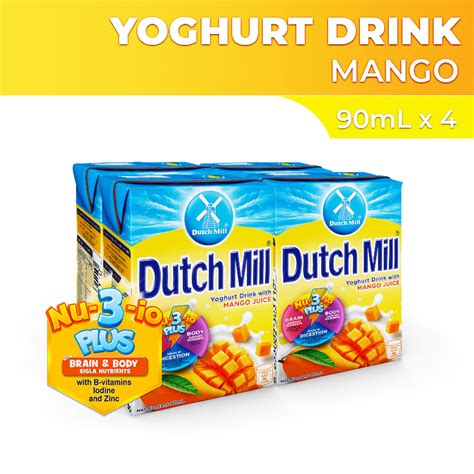 Dutch Mill Yoghurt Drink Mango Fruits Juice 90ml X 4 Lazada Ph