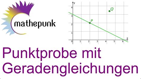 Punktprobe Mit Geradengleichungen YouTube