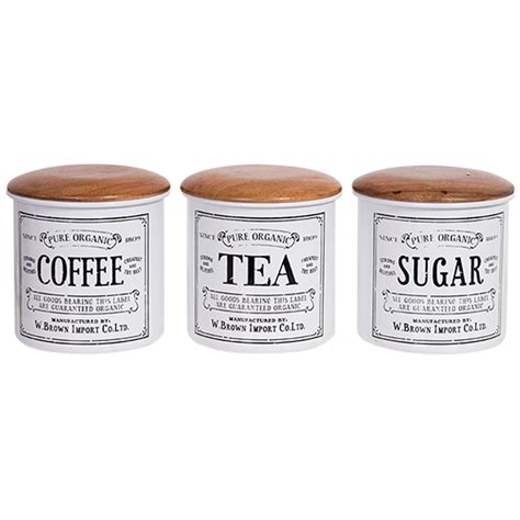 Enamel Coffee, Tea & Sugar Canister Set | maisie & clare