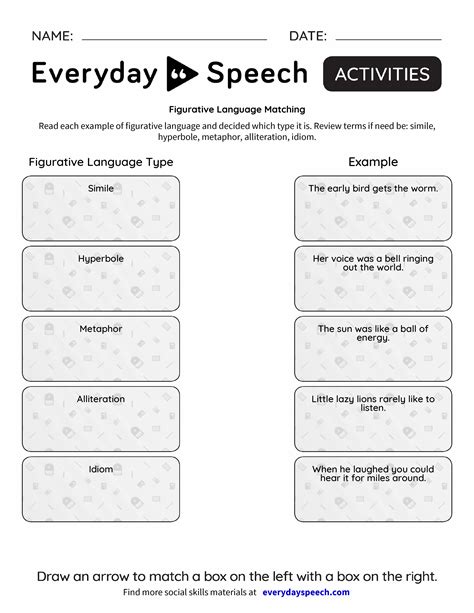 Figurative Language Identify It Worksheet