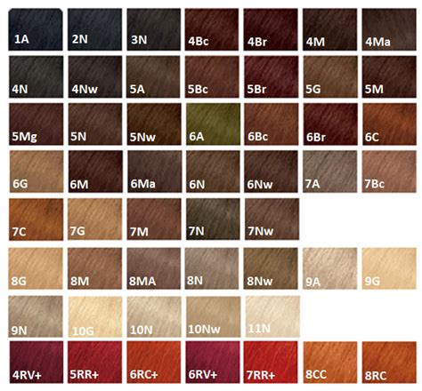 Matrix Color Chart 4n