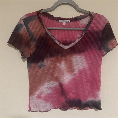 Antistar Pink Tie Dye Top Depop