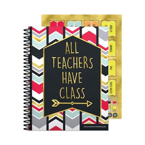 Teacher Planner Weeklymonthly Two Page Spread Seven Classes 11 X 85 Multicolor Cover