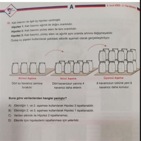 8 Sınıf fen deneme sorusu acil Eodev